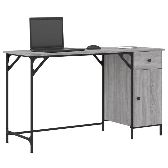 Birou de computer, sonoma gri, 131x48x75 cm, lemn prelucrat - WALTI WALTI