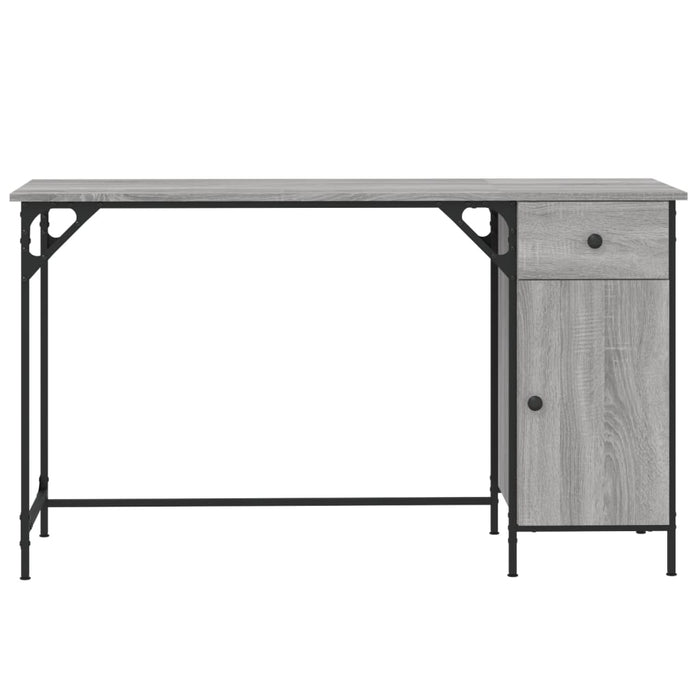 Birou de computer, sonoma gri, 131x48x75 cm, lemn prelucrat - WALTI WALTI