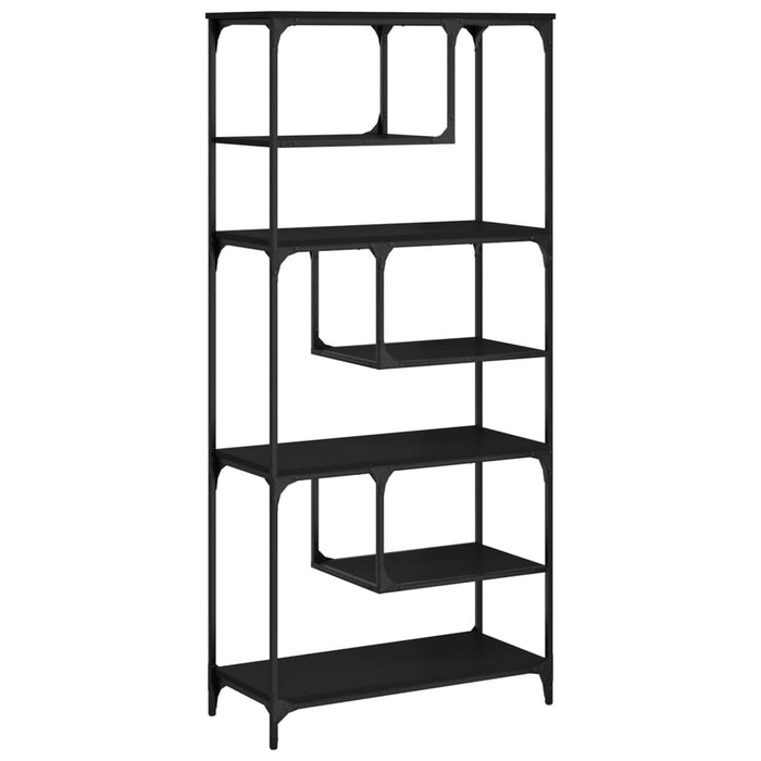 Bibliotecă, negru, 81x36x176 cm, lemn compozit WALTI