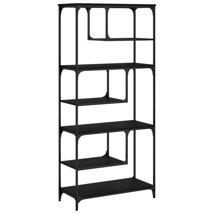 Bibliotecă, negru, 81x36x176 cm, lemn compozit WALTI