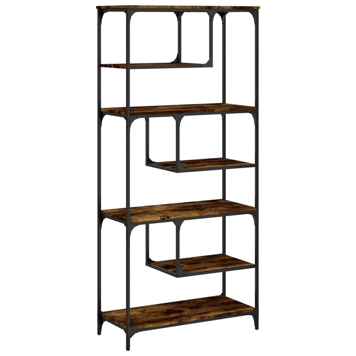 Bibliotecă, stejar fumuriu, 81x36x176 cm, lemn compozit - WALTI WALTI