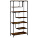 Bibliotecă, stejar fumuriu, 81x36x176 cm, lemn compozit - WALTI WALTI