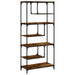 Bibliotecă, stejar fumuriu, 81x36x176 cm, lemn compozit - WALTI WALTI