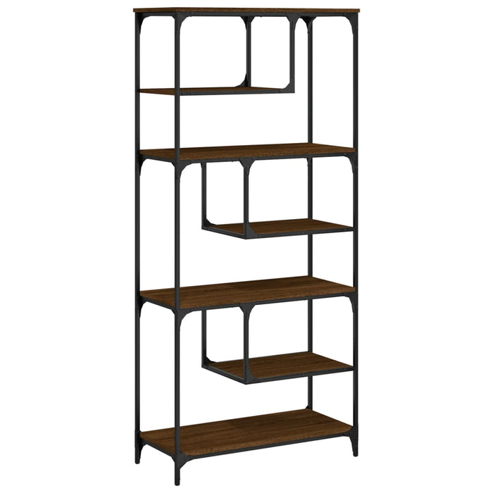 Bibliotecă, stejar maro, 81x36x176 cm, lemn compozit WALTI