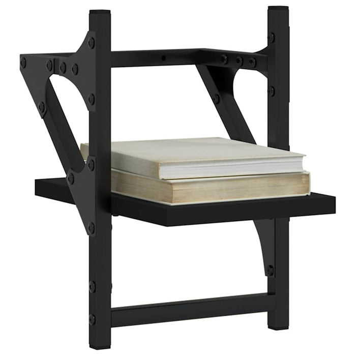 Rafturi de perete cu bare, 2 buc, negru, 20x25x30 cm - WALTI WALTI