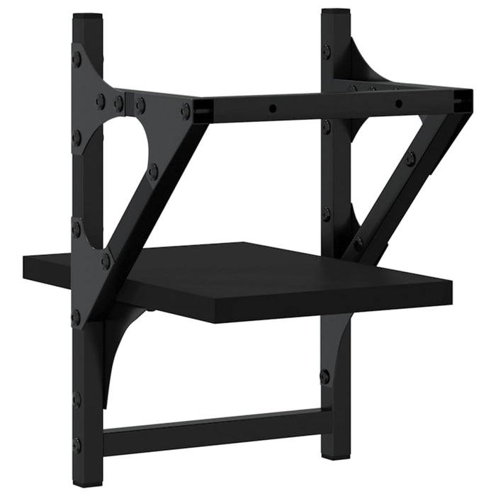 Rafturi de perete cu bare, 2 buc, negru, 20x25x30 cm - WALTI WALTI