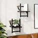 Rafturi de perete cu bare, 2 buc, negru, 20x25x30 cm - WALTI WALTI