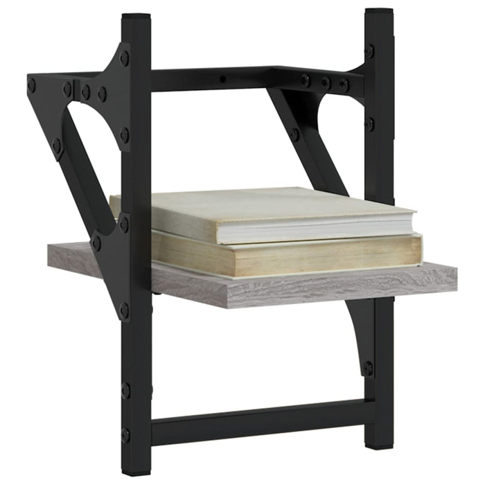 Rafturi de perete cu bare, 2 buc., gri sonoma, 20x25x30 cm - WALTI WALTI