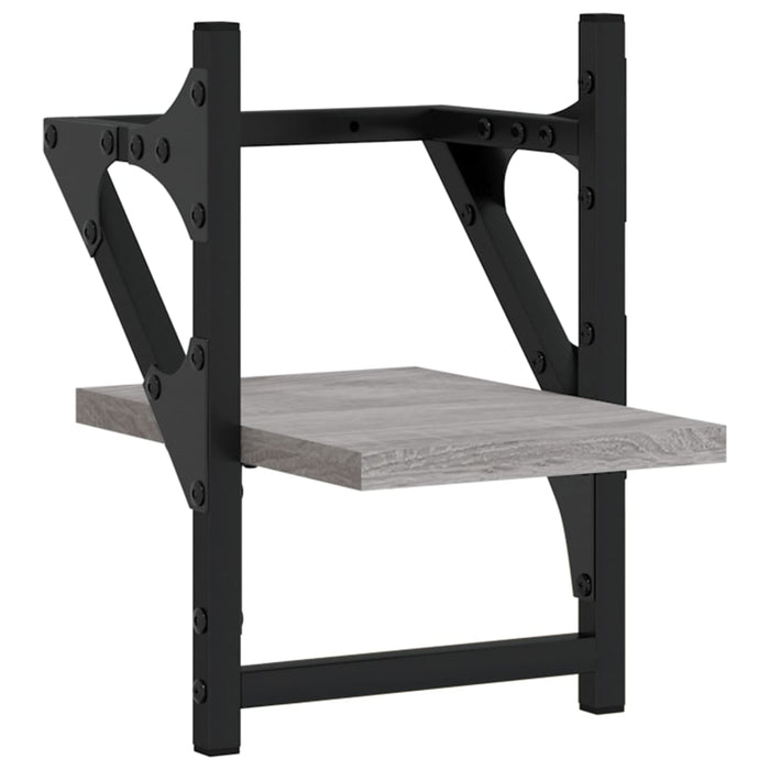 Rafturi de perete cu bare, 2 buc., gri sonoma, 20x25x30 cm - WALTI WALTI