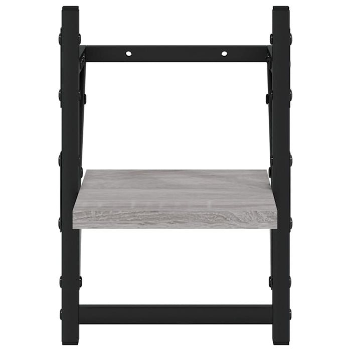 Rafturi de perete cu bare, 2 buc., gri sonoma, 20x25x30 cm - WALTI WALTI