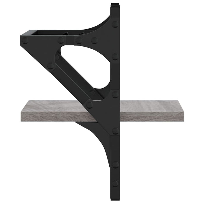 Rafturi de perete cu bare, 2 buc., gri sonoma, 20x25x30 cm - WALTI WALTI
