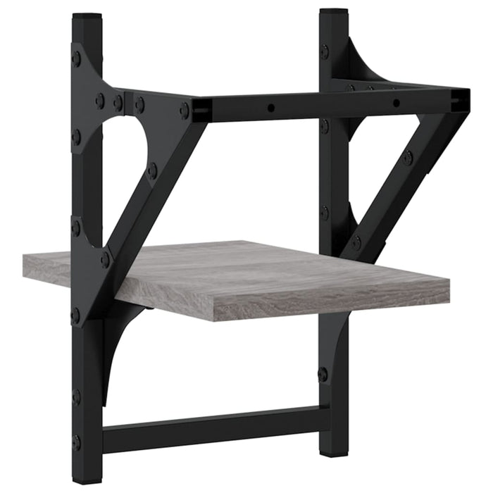 Rafturi de perete cu bare, 2 buc., gri sonoma, 20x25x30 cm - WALTI WALTI