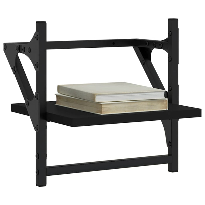 Rafturi de perete cu bare, 2 buc, negru, 30x25x30 cm - WALTI WALTI