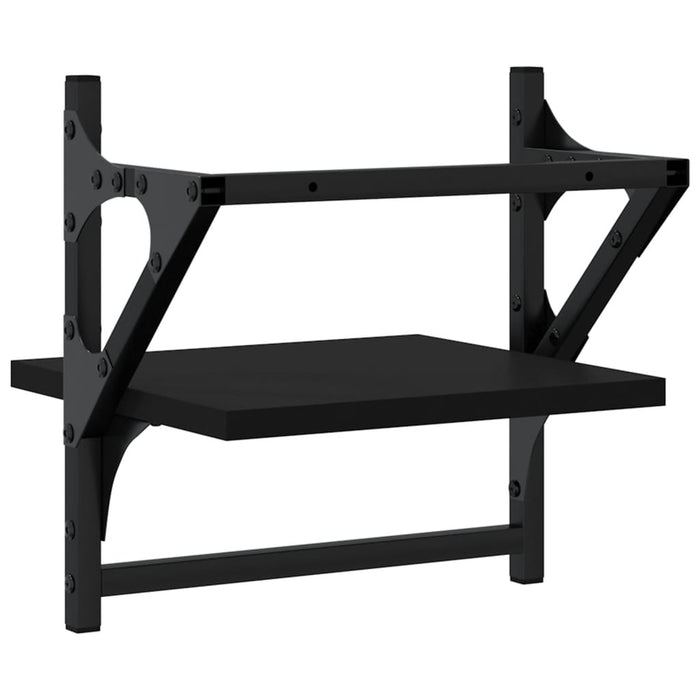 Rafturi de perete cu bare, 2 buc, negru, 30x25x30 cm - WALTI WALTI