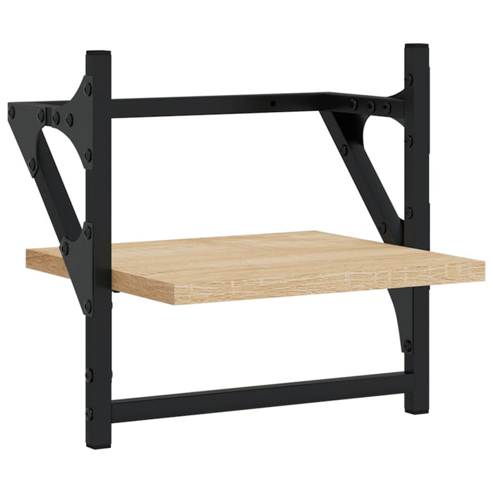 Rafturi de perete cu bare, 2 buc, stejar sonoma, 30x25x30 cm WALTI