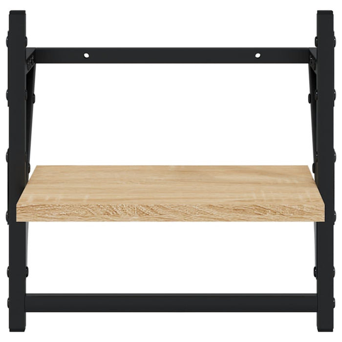 Rafturi de perete cu bare, 2 buc, stejar sonoma, 30x25x30 cm WALTI