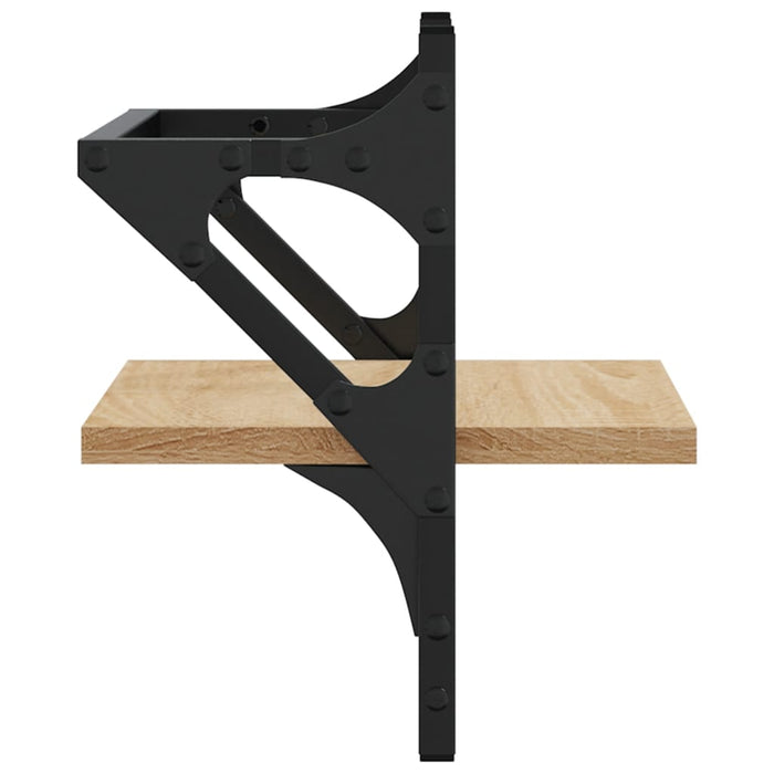 Rafturi de perete cu bare, 2 buc, stejar sonoma, 30x25x30 cm WALTI