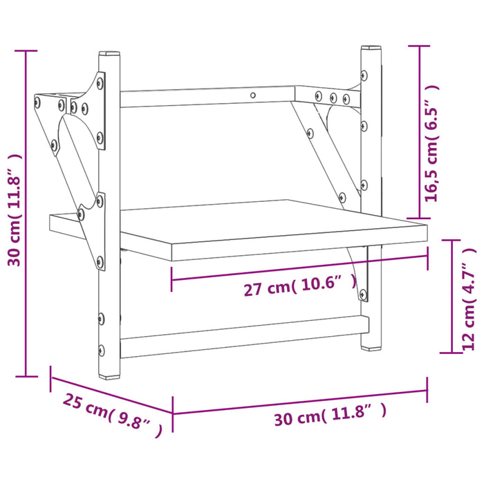 Rafturi de perete cu bare, 2 buc, stejar sonoma, 30x25x30 cm WALTI