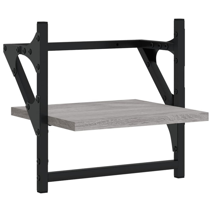 Rafturi de perete cu bare, 2 buc., gri sonoma, 30x25x30 cm - WALTI WALTI