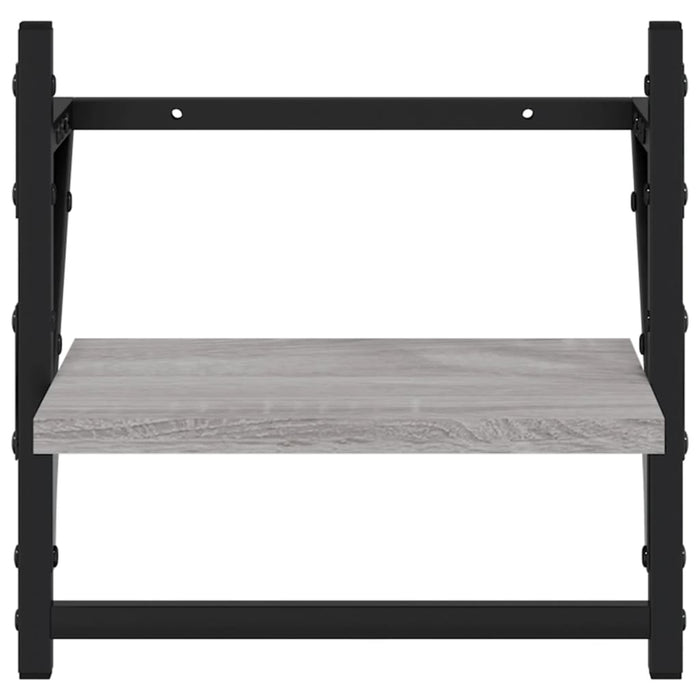 Rafturi de perete cu bare, 2 buc., gri sonoma, 30x25x30 cm - WALTI WALTI