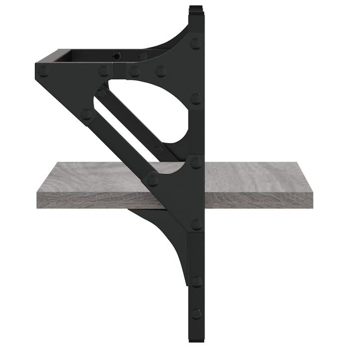 Rafturi de perete cu bare, 2 buc., gri sonoma, 30x25x30 cm - WALTI WALTI