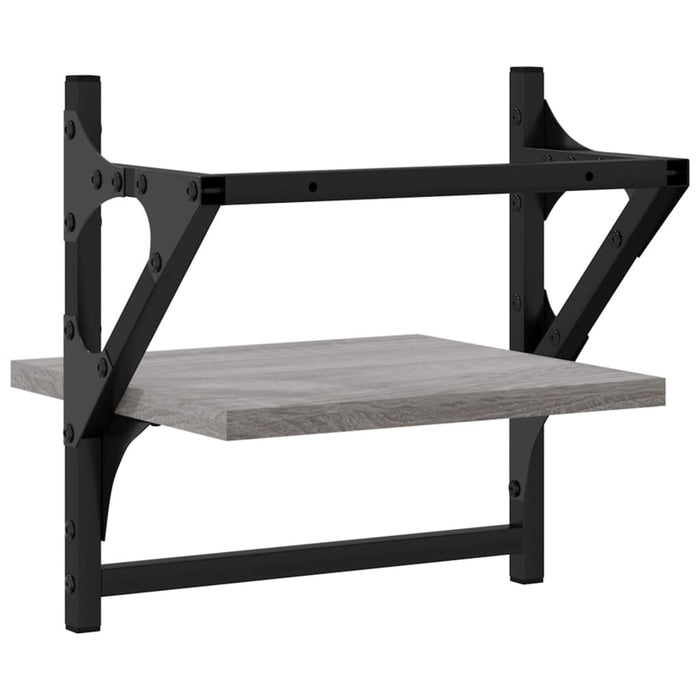 Rafturi de perete cu bare, 2 buc., gri sonoma, 30x25x30 cm - WALTI WALTI