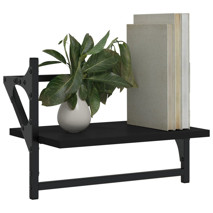 Rafturi de perete cu bare, 2 buc, negru, 40x25x30 cm - WALTI WALTI