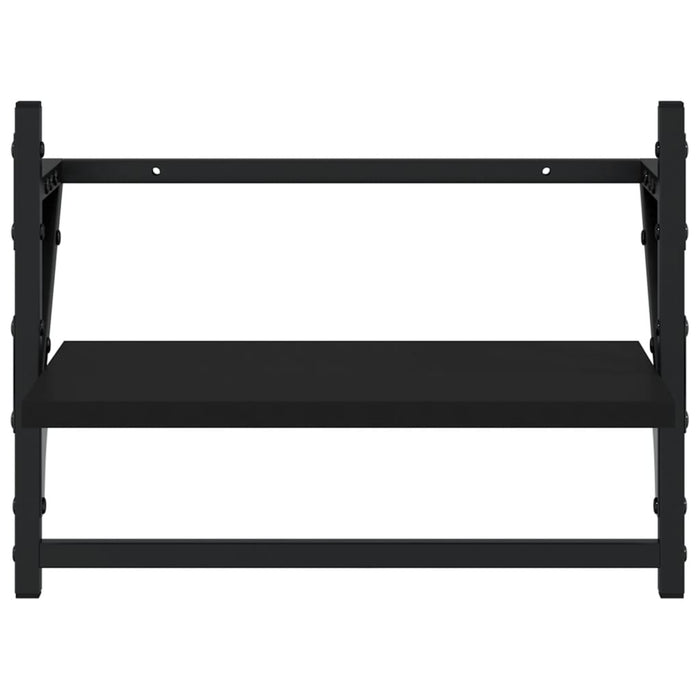 Rafturi de perete cu bare, 2 buc, negru, 40x25x30 cm - WALTI WALTI