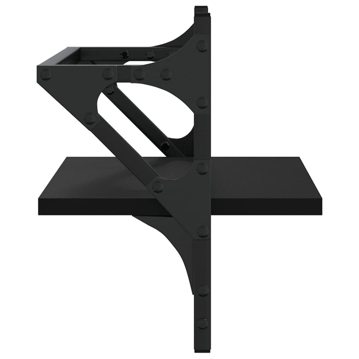 Rafturi de perete cu bare, 2 buc, negru, 40x25x30 cm - WALTI WALTI