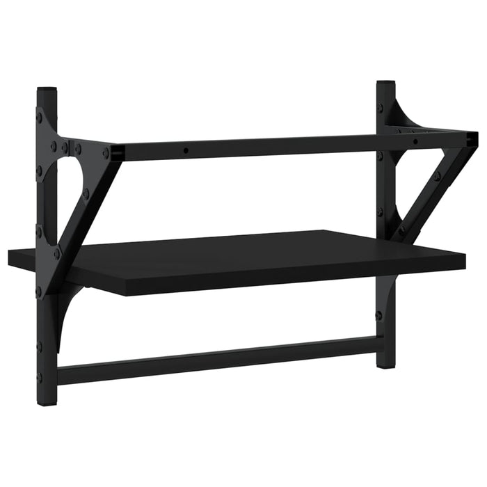 Rafturi de perete cu bare, 2 buc, negru, 40x25x30 cm - WALTI WALTI