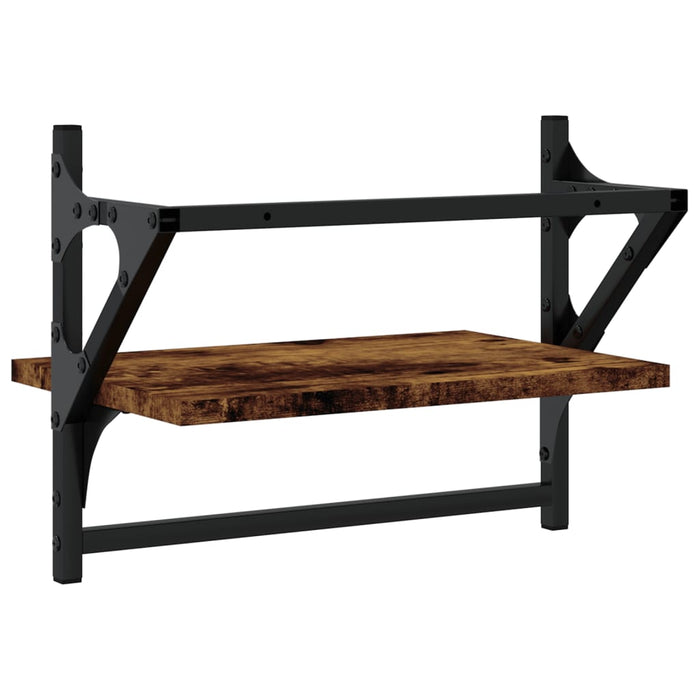 Rafturi de perete cu bare 2 buc., stejar fumuriu, 40x25x30 cm WALTI