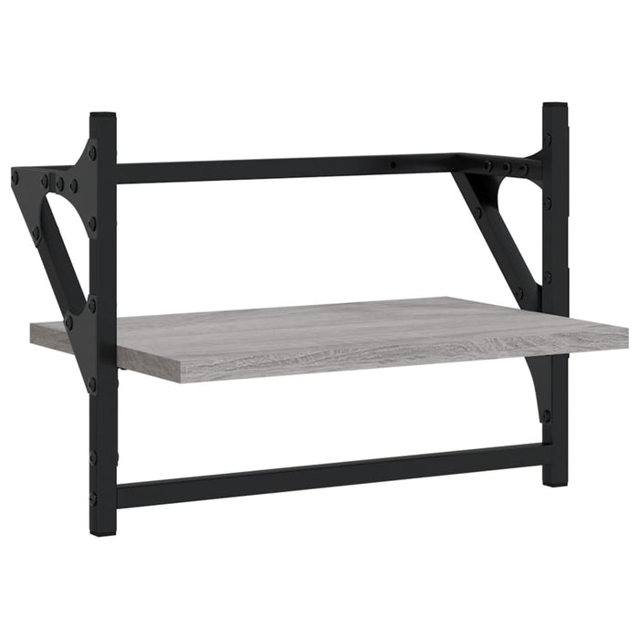 Rafturi de perete cu bare, 2 buc., gri sonoma, 40x25x30 cm - WALTI WALTI