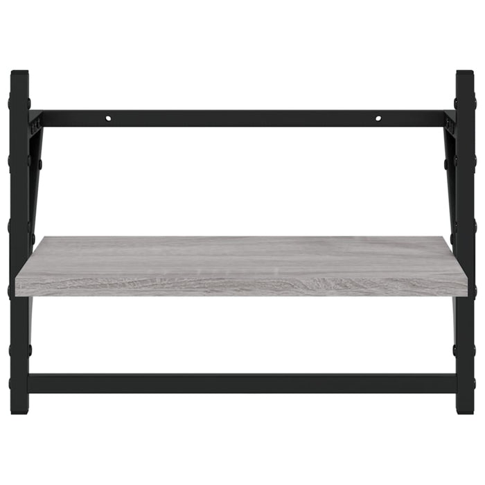 Rafturi de perete cu bare, 2 buc., gri sonoma, 40x25x30 cm - WALTI WALTI