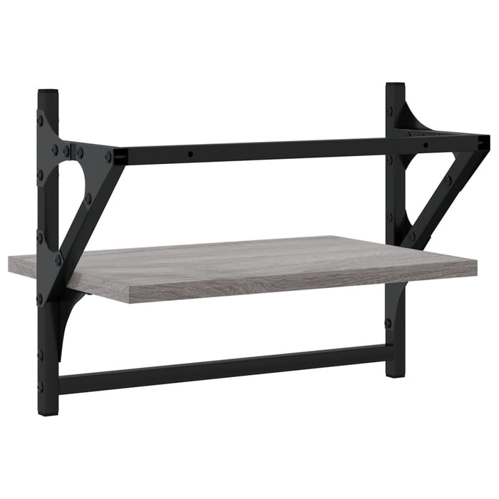 Rafturi de perete cu bare, 2 buc., gri sonoma, 40x25x30 cm - WALTI WALTI