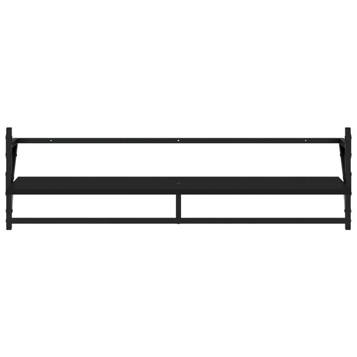 Rafturi de perete cu bare, 2 buc, negru, 100x25x30 cm WALTI