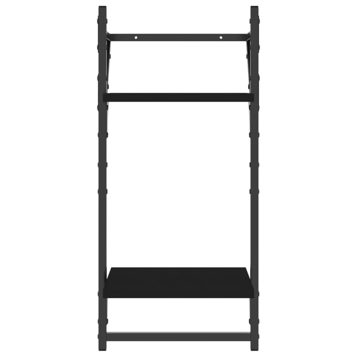 Rafturi perete cu 2 niveluri/bare 2 buc negru 30x25x65 cm - WALTI WALTI
