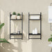 Rafturi perete cu 2 niveluri/bare 2 buc negru 30x25x65 cm - WALTI WALTI