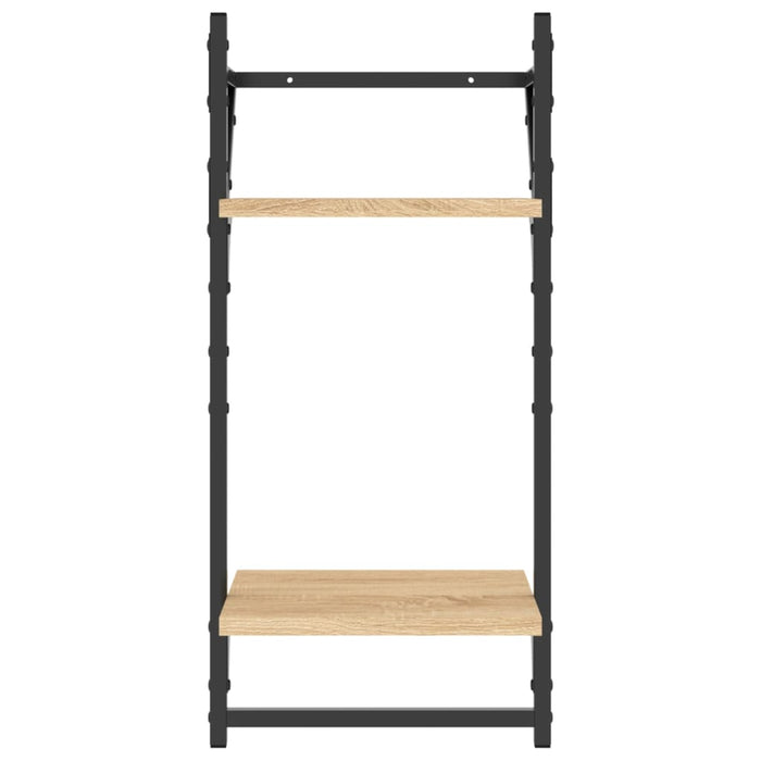 Rafturi perete cu 2 niveluri/bare 2 buc stejar sonoma30x25x65cm WALTI
