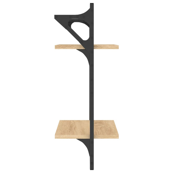 Rafturi perete cu 2 niveluri/bare 2 buc stejar sonoma30x25x65cm WALTI