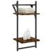 Rafturi perete 2 niveluri/bare 2 buc stejar fumuriu 30x25x65cm - WALTI WALTI