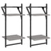 Rafturi perete 2 niveluri cu bare 2 buc. gri sonoma 30x25x65 cm - WALTI WALTI
