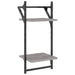 Rafturi perete 2 niveluri cu bare 2 buc. gri sonoma 30x25x65 cm - WALTI WALTI