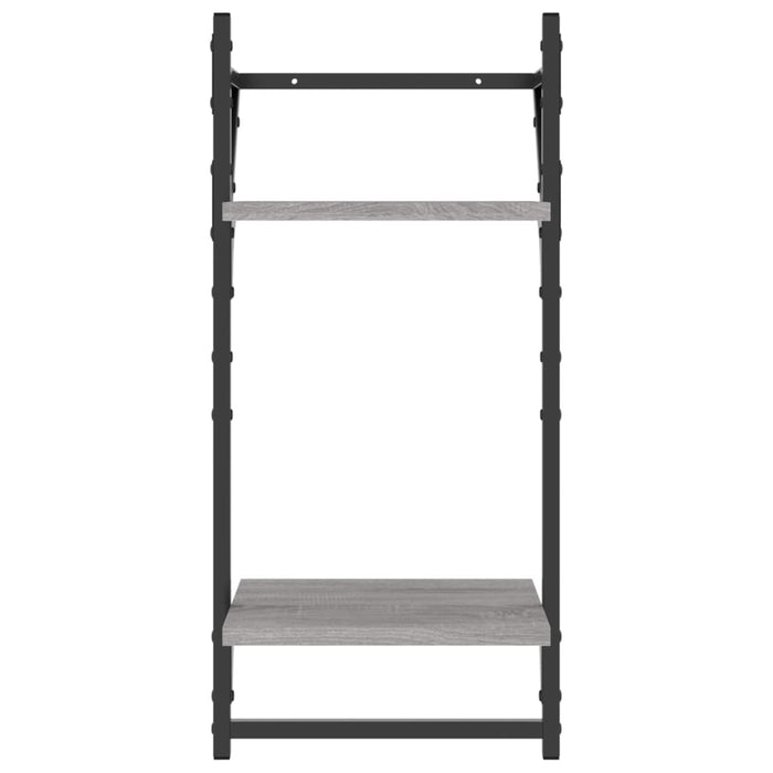 Rafturi perete 2 niveluri cu bare 2 buc. gri sonoma 30x25x65 cm - WALTI WALTI