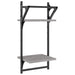 Rafturi perete 2 niveluri cu bare 2 buc. gri sonoma 30x25x65 cm - WALTI WALTI