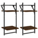 Rafturi perete cu 2 niveluri/bare 2 buc stejar maro 30x25x65 cm - WALTI WALTI