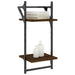 Rafturi perete cu 2 niveluri/bare 2 buc stejar maro 30x25x65 cm - WALTI WALTI