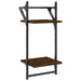Rafturi perete cu 2 niveluri/bare 2 buc stejar maro 30x25x65 cm - WALTI WALTI