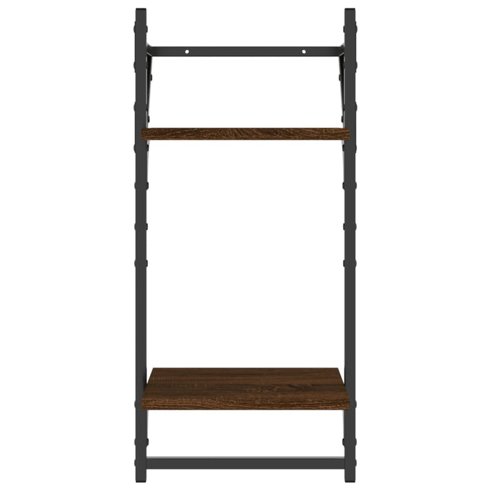 Rafturi perete cu 2 niveluri/bare 2 buc stejar maro 30x25x65 cm - WALTI WALTI