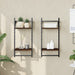 Rafturi perete cu 2 niveluri/bare 2 buc stejar maro 30x25x65 cm - WALTI WALTI