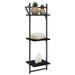 Rafturi perete 3 niveluri/bare 2 buc negru 30x25x100cm - WALTI WALTI